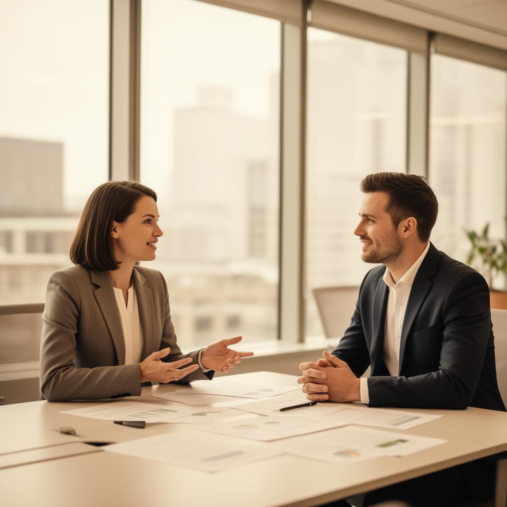 A manager coaching a salesperson
